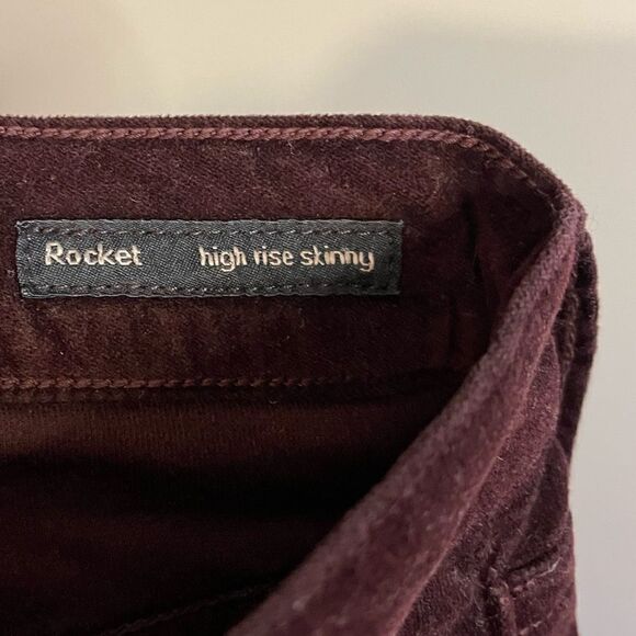 Citizens of Humanity The Rocket High Rise Skinny Burgundy Velvet | SZ 25 - Picture 13 of 13